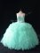 Custom Fit Apple Green 15 Quinceanera Dress Military Ball and Sweet 16 and Quinceanera with Beading and Ruffles Sweetheart Sleeveless Lace Up