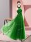 Halter Top Sleeveless Lace Up Dama Dress for Quinceanera Green Tulle