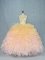 Adorable Multi-color Lace Up Quinceanera Gown Beading and Ruffles Sleeveless Floor Length