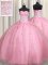 Cheap Sweetheart Sleeveless Zipper 15th Birthday Dress Rose Pink Organza