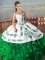 Dark Green 15 Quinceanera Dress Sweet 16 and Quinceanera with Embroidery and Ruffles Sweetheart Lace Up