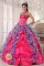 Antioquia colombia Multi color Beading and Ruffles Decorate lace up Quinceanera Dress With Strapless Organza and Taffeta
