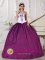 Oak Park Illinois/IL Design Own Quinceanera Dresses Online Dark Purple and White Embroidery Sweetheart Neckline Stylish Ball Gown