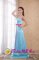 Kula Hawaii/HI Lahaina Hawaii/H Simple Aqua Blue Quinceanera Dama Dress Strapless Brush Train Satin Sash