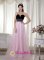 Mercedes Argentina Pink and Black Beading Quinceanera Dama Dress A-line Sweetheart Floor-length Taffeta and Tulle