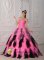 Ruched Bodice Beautiful Pink and Black Princess Quinceanera Dress In Melbourne VIC