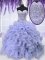 Sleeveless Organza Floor Length Lace Up Vestidos de Quinceanera in Lavender with Beading and Ruffles