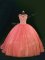 Orange Sleeveless Beading and Lace Floor Length Sweet 16 Quinceanera Dress