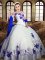 Ball Gowns Military Ball Gowns White Sweetheart Taffeta Sleeveless Floor Length Lace Up