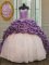 Perfect White And Purple Lace Up Sweet 16 Dresses Beading and Pick Ups Sleeveless With Train Court Train
