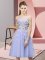 Knee Length Empire Sleeveless Lavender Quinceanera Court Dresses Lace Up