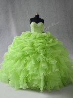 Clearance Organza Lace Up Sweetheart Sleeveless Floor Length Quinceanera Dresses Beading and Ruffles and Pick Ups(SKU PSSW1085-3BIZ)