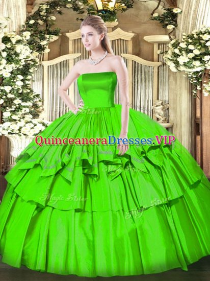 Simple Sleeveless Zipper Floor Length Ruffled Layers Ball Gown Prom Dress - Click Image to Close
