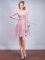 Custom Design Tulle Half Sleeves Mini Length Vestidos de Damas and Ruching and Bowknot