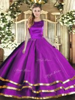 Floor Length Ball Gowns Sleeveless Eggplant Purple Quinceanera Gown Lace Up(SKU SJQDDT1585002-2BIZ)