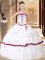 Nice Sleeveless Embroidery and Ruffled Layers Lace Up Quinceanera Gown