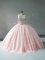 Fantastic Pink Tulle 15 Quinceanera Dress Sleeveless Floor Length Beading