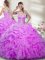 Amazing Lilac Zipper Quinceanera Dress Beading and Ruffles Sleeveless Floor Length