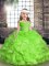 Elegant Girls Pageant Dresses Party and Sweet 16 and Wedding Party with Beading and Ruffles and Ruching Spaghetti Straps Sleeveless Lace Up