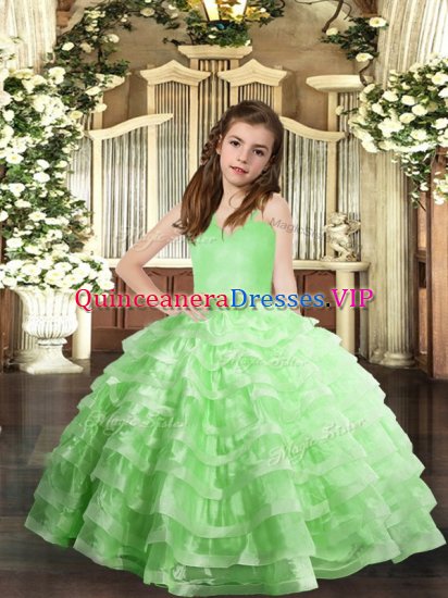 Dramatic Sleeveless Ruffled Layers Lace Up Little Girls Pageant Dress - Click Image to Close