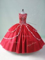 Dazzling Sleeveless Beading and Appliques Zipper Ball Gown Prom Dress