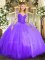 Custom Fit Scoop Long Sleeves Tulle Quinceanera Dresses Lace Lace Up