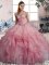 Free and Easy Floor Length Ball Gowns Sleeveless Watermelon Red 15 Quinceanera Dress Lace Up