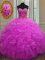 Most Popular Sweetheart Sleeveless Organza 15th Birthday Dress Beading and Ruffles Lace Up