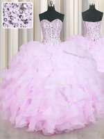 Affordable Mermaid Lilac Sleeveless Floor Length Beading and Ruffles Lace Up Vestidos de Quinceanera(SKU PSSW0405-3BIZ)