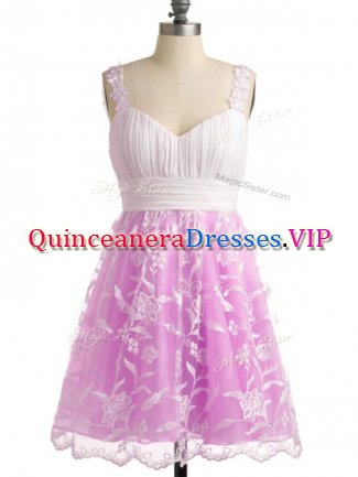 Lilac Lace Up Straps Lace Court Dresses for Sweet 16 Lace Sleeveless