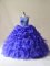 Extravagant Sleeveless Lace Up Floor Length Beading and Ruffles and Pick Ups Ball Gown Prom Dress