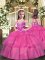 Luxurious Lilac Straps Lace Up Beading and Ruffled Layers Kids Pageant Dress Sleeveless
