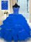 Royal Blue Lace Up Sweetheart Beading and Ruffles Quince Ball Gowns Organza Sleeveless