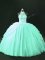 Smart Floor Length Ball Gowns Sleeveless Apple Green Vestidos de Quinceanera Lace Up
