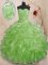 Ball Gowns Beading and Ruffles Quinceanera Dress Lace Up Organza Sleeveless Floor Length