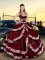 Floor Length Ball Gowns Sleeveless Wine Red Quince Ball Gowns Lace Up