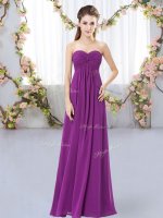 High Quality Floor Length Empire Sleeveless Purple Damas Dress Zipper