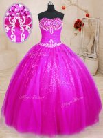 Sleeveless Lace Up Floor Length Beading Quinceanera Dress