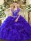 Ball Gowns Quinceanera Dress Purple Sweetheart Organza Sleeveless Floor Length Lace Up