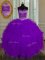 Eggplant Purple Sweetheart Neckline Beading and Ruffles Vestidos de Quinceanera Sleeveless Lace Up