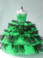 Ball Gowns Vestidos de Quinceanera Green Sweetheart Organza Sleeveless Floor Length Lace Up(SKU PSSW1133-4BIZ)