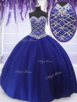 Dynamic Tulle Sleeveless Floor Length Quinceanera Dress and Beading