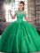 Clearance Green Ball Gowns Beading Quinceanera Gown Lace Up Tulle Sleeveless