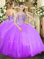 Flare Lavender Sweetheart Lace Up Beading 15 Quinceanera Dress Sleeveless(SKU SJQDDT982002BIZ)