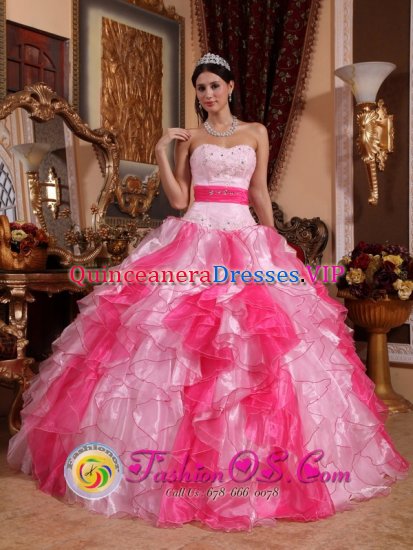 Clear Lake City TX Cheap Multi-color Sweetheart Ruched Bodice Embellished With Beading Quinceanera Dress - Click Image to Close