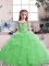 Trendy Tulle Scoop Sleeveless Lace Up Beading Child Pageant Dress in