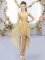Sleeveless Lace Up High Low Beading Dama Dress