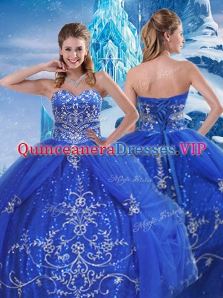 Smart Tulle Sleeveless Floor Length 15th Birthday Dress and Beading and Appliques