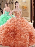 Enchanting Sleeveless Lace Up Floor Length Embroidery and Ruffles and Pick Ups Quinceanera Dress(SKU SJQDDT931002BIZ)
