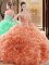 Enchanting Sleeveless Lace Up Floor Length Embroidery and Ruffles and Pick Ups Quinceanera Dress